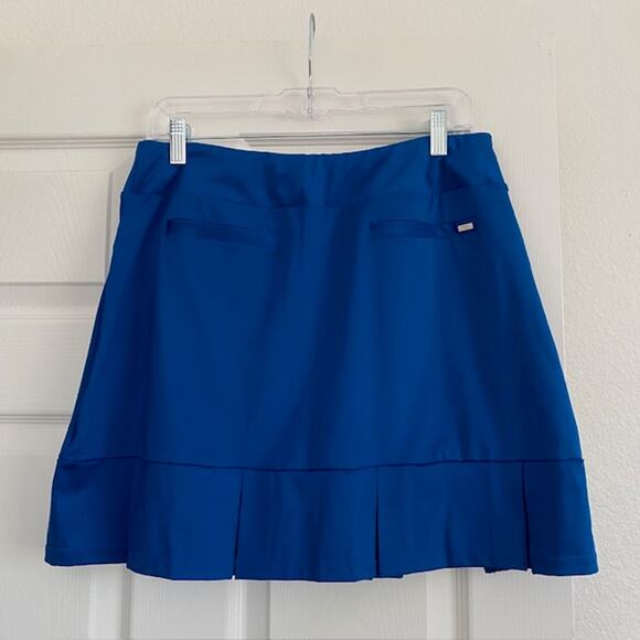 Tail Set Skort Top Short Sleeve Mock Neck Striped Polo Shirt Blue Skort Women M - Picture 7 of 12